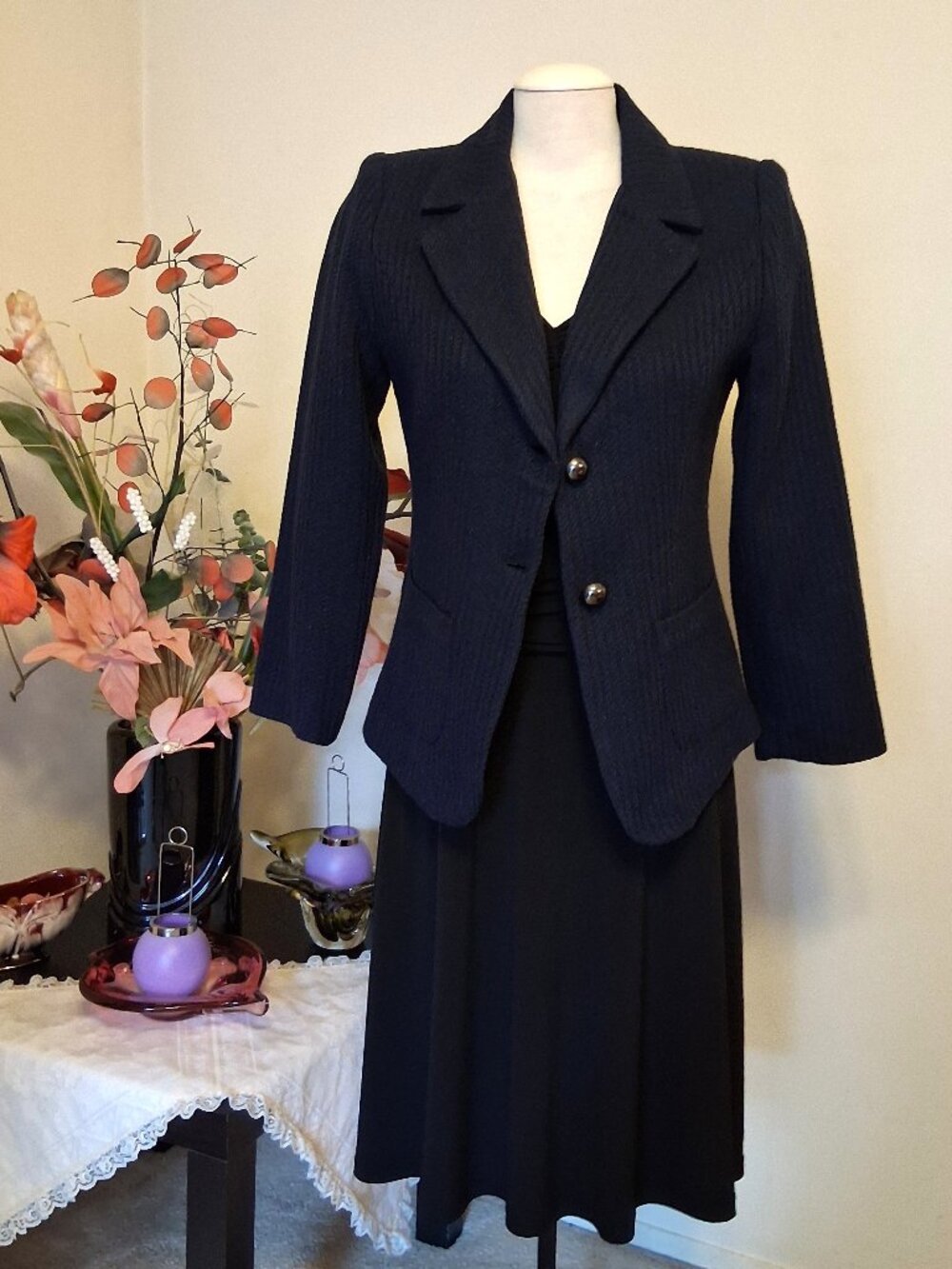 Women Cotton Blend Lined Blazer Jacket Wrinkle Resistant Tailored Blazer M